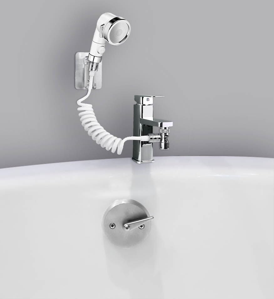 Ensemble Pommeau Douche pour Lavabo Douchette Adaptable sur Robinet Flexible de Robinet