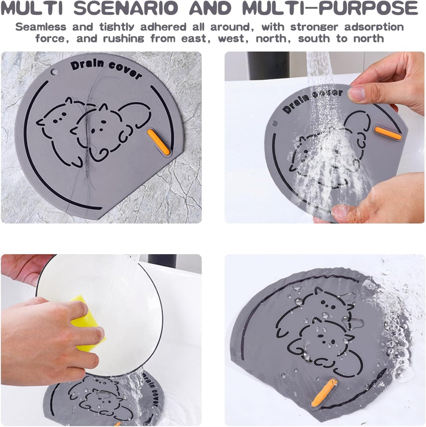 3 Couvercles de drain en silicone